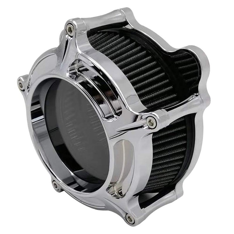 AGECO Harley Air Cleaner Chrome See Through Intake Filter Kit Cnc Cut for Motorcycle Dyna 2000 - 2017 Softail 2000 - 2015 Touring 2000 - 2007 Fitment - B (Gray) - Image 1